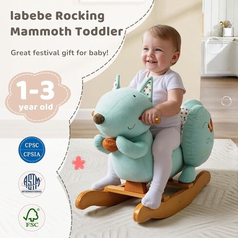 labebe Baby Rocking Horse with Seat Belt,Ride Unicorn Bouncer for Kid 6 Month -3 Years,Stuffed Animal Rocker,Riding Toy for Baby Girls, Nursery Birthday Gift in Kuwait