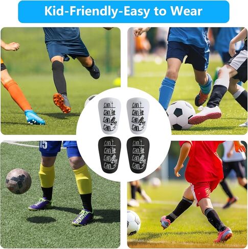 2 Pair Mini Shin Guards Soccer, Lightweight Small Shin Pads, for Toddler Kids Youth & Adults, Mini Shinguards for Indoor Outdoor Football Soccer Training Protective Equipment in Kuwait