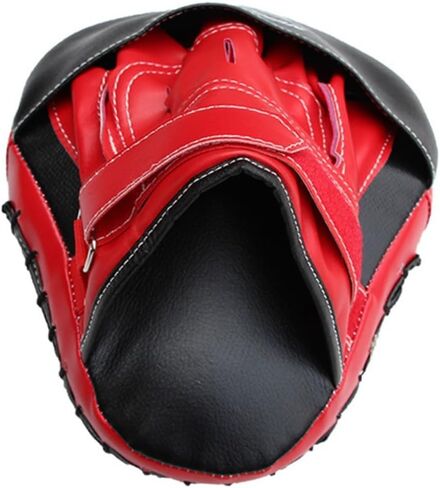 Yardwe Adjustable PU Leather Boxing Mitts with Pre-Curved Design for Superior Striking High-Density Impact Protection and Breathable Mesh Panels Red Focus Punch Pads for Taekwondo in Saudi Arabia