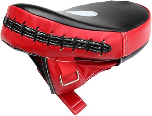 Yardwe Adjustable PU Leather Boxing Mitts with Pre-Curved Design for Superior Striking High-Density Impact Protection and Breathable Mesh Panels Red Focus Punch Pads for Taekwondo in Saudi Arabia