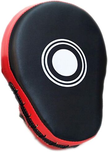 Yardwe Adjustable PU Leather Boxing Mitts with Pre-Curved Design for Superior Striking High-Density Impact Protection and Breathable Mesh Panels Red Focus Punch Pads for Taekwondo in Saudi Arabia