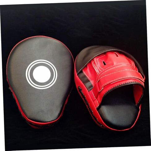 Yardwe Adjustable PU Leather Boxing Mitts with Pre-Curved Design for Superior Striking High-Density Impact Protection and Breathable Mesh Panels Red Focus Punch Pads for Taekwondo in Saudi Arabia