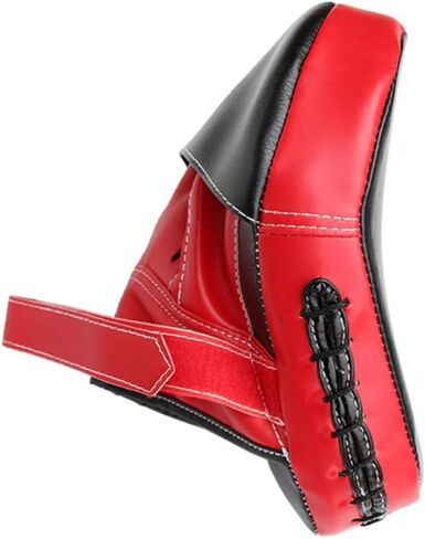 Yardwe Adjustable PU Leather Boxing Mitts with Pre-Curved Design for Superior Striking High-Density Impact Protection and Breathable Mesh Panels Red Focus Punch Pads for Taekwondo in Saudi Arabia
