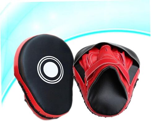 Yardwe Adjustable PU Leather Boxing Mitts with Pre-Curved Design for Superior Striking High-Density Impact Protection and Breathable Mesh Panels Red Focus Punch Pads for Taekwondo in Saudi Arabia
