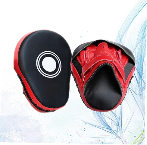 Yardwe Adjustable PU Leather Boxing Mitts with Pre-Curved Design for Superior Striking High-Density Impact Protection and Breathable Mesh Panels Red Focus Punch Pads for Taekwondo in Saudi Arabia