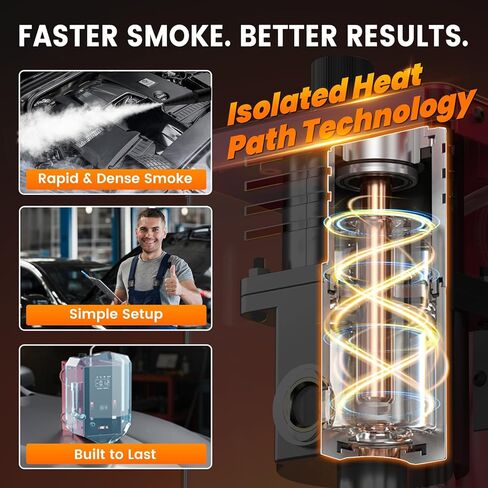 ANCEL S200 آلة دخان السيارات مع مضخة هواء مدمجة ومقياس الضغط، كاشف تسرب آلة دخان التبخر، نظام أنابيب الوقود التلقائي ثنائي الوضع، جهاز اختبار دخان تسرب الفراغ لجميع السيارات/الدراجات النارية/الشاحنة in Kuwait