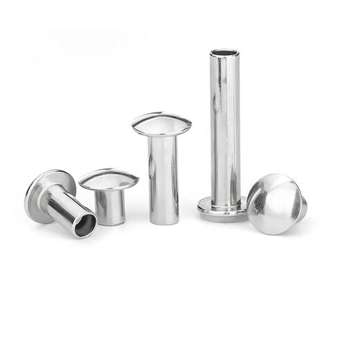 M1.5 M1.7 M2 M2.5 M3 M3.5 304 Stainless Steel Round Flat Button Head Half Semi Hollow Shank Rivet Screw Screw L=3~40mm(18mm,M2.5-30pcs) in Kuwait