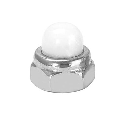 2/10Pcs Stainless Steel M4 M5 M6 M8 M10 M12 Acorn Cap Cover Dome Hex Hexagon Nylon Insert Lock Nut Self-Locking Nylock Locknut(Nylon Cap,10pcs M5) in Saudi Arabia