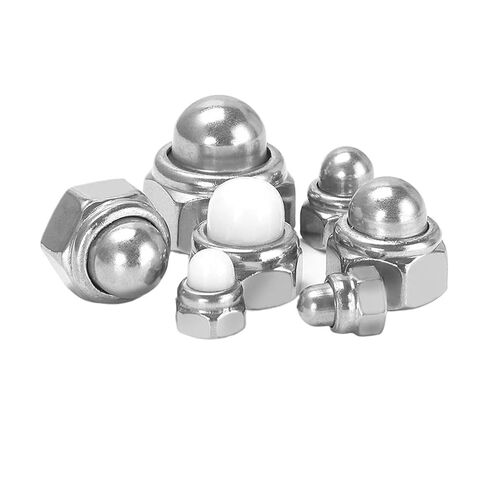 2/10Pcs Stainless Steel M4 M5 M6 M8 M10 M12 Acorn Cap Cover Dome Hex Hexagon Nylon Insert Lock Nut Self-Locking Nylock Locknut(Nylon Cap,10pcs M5) in Saudi Arabia