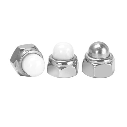 2/10Pcs Stainless Steel M4 M5 M6 M8 M10 M12 Acorn Cap Cover Dome Hex Hexagon Nylon Insert Lock Nut Self-Locking Nylock Locknut(Nylon Cap,10pcs M5) in Saudi Arabia