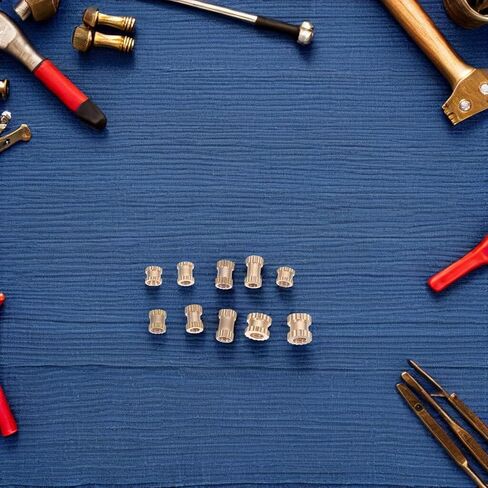 Garneck 500pcs Brass Knurled Threaded Nut Insert Kit Metric Assortment for Printing Components Metal and Plastic Assembly Wear-Resistant DIY Embedment in Kuwait