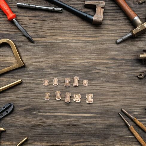 Garneck 500pcs Brass Knurled Threaded Nut Insert Kit Metric Assortment for Printing Components Metal and Plastic Assembly Wear-Resistant DIY Embedment in Kuwait