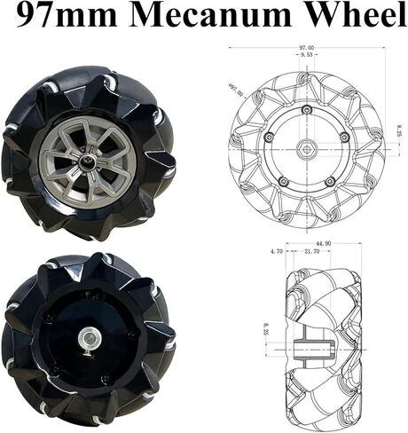 Premium 4WD Mecanum Wheel Robot Car Chassis Kit, Smart Remote Control Metal Chassis, DIY RC Robotic Moving Platform with DC Encoder Motor for Arduino, Raspberry Pie, Microbit, Education, Experiment in Kuwait