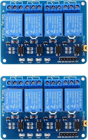 Teyleten Robot 4 Channel Relay Module 5V DC with Optocoupler Isolation Support AVR/51/PIC Microcontroller 2pcs in Kuwait