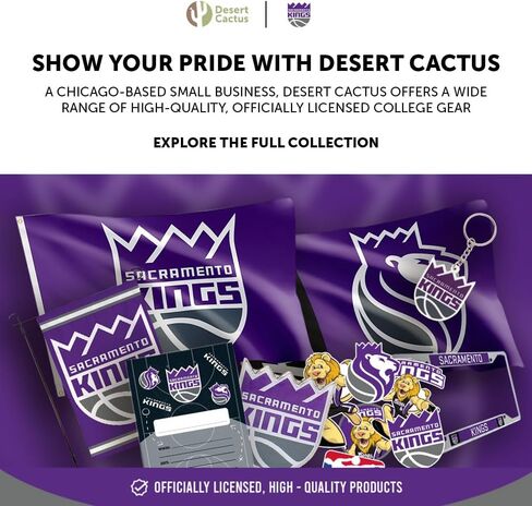 حامل شارة Desert Cactus Sacramento Kings قابل للسحب، بكرة معرف NBA مع مشبك تذكرة للحبل والعمل والمدرسة والمكتب (التصميم B) in Saudi Arabia