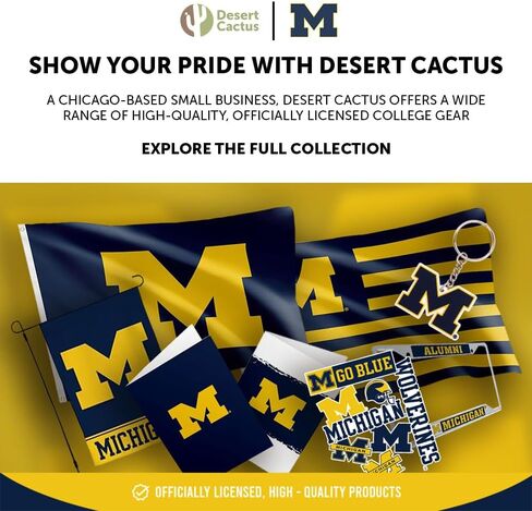 Desert Cactus University of Michigan Retractable Badge Holder Wolverines UM U of M ID Reel with Ticket Clip for Lanyard, Work, School & Office Access in Saudi Arabia