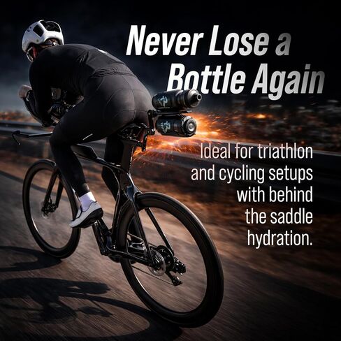 TRIRIG Kappa Carbon Saddle Rear Mounted Bike Water Bottle Cage for Cycling, MTB, Triathlon Bike Seat & Road Bike Saddle Water Bottle Holder - Triathlon Equipment Hydration Accessories in Saudi Arabia