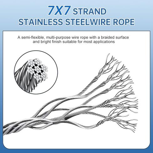 20 Pack Black Security Cables with Loops and Carabiner, 1/8" 304 Stainless Steel Safety Cables 2ft, Wire Ropes Falling Prevention for DJ Stage Light Luggage, 50lb Load Capacity in Kuwait