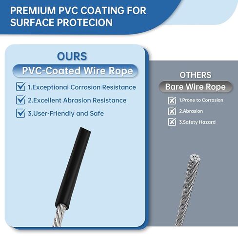 20 Pack Black Security Cables with Loops and Carabiner, 1/8" 304 Stainless Steel Safety Cables 2ft, Wire Ropes Falling Prevention for DJ Stage Light Luggage, 50lb Load Capacity in Kuwait