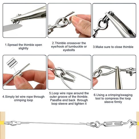 300ft 1/16" Wire Rope Kit Vinyl Coated Stainless Steel Wire M5 Turnbuckles for Outdoor String Light Hanging Kit, Clothesline Cable, Curtain Hanging (3set*100ft) in Saudi Arabia