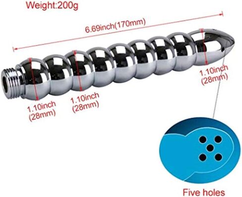 Shower Enema Douche Kit, Stainless Steel Anal Cleaner with Handheld Spray, Flexible Hose & Nozzles, Hygienic Personal Cleansing System for Bathroom Use in Kuwait