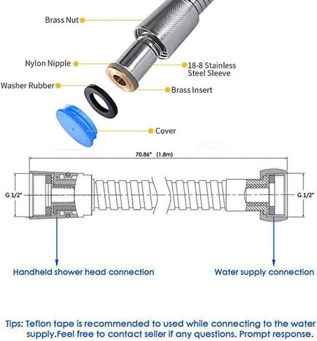 Shower Enema Douche Kit, Stainless Steel Anal Cleaner with Handheld Spray, Flexible Hose & Nozzles, Hygienic Personal Cleansing System for Bathroom Use in Kuwait