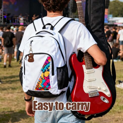 2pcs Leather Guitar Pick Holder Keychains, Portable Guitar Shaped Plectrum Case Key Chain Charm Ring Keyring with Snap Hook Pick Storage Bag for Music Players & Lovers in Saudi Arabia