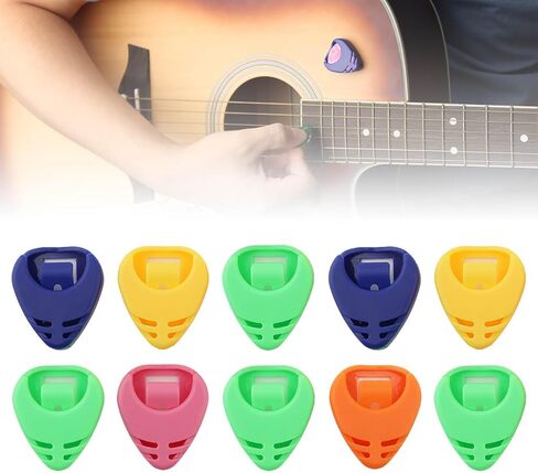 REMAGIC Guitar Picks Holder 10Pcs, Stick-on Guitar Pick Holder for Acoustic Guitar Bass Ukulele with Adhesive Back, Colorful Guitar Accessories for Picks Storage, Gift for Guitar Players Guitarists in Saudi Arabia