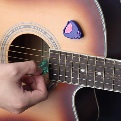 REMAGIC Guitar Picks Holder 10Pcs, Stick-on Guitar Pick Holder for Acoustic Guitar Bass Ukulele with Adhesive Back, Colorful Guitar Accessories for Picks Storage, Gift for Guitar Players Guitarists in Saudi Arabia