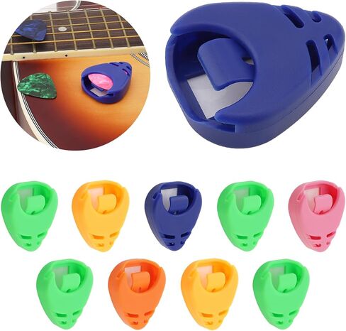 REMAGIC Guitar Picks Holder 10Pcs, Stick-on Guitar Pick Holder for Acoustic Guitar Bass Ukulele with Adhesive Back, Colorful Guitar Accessories for Picks Storage, Gift for Guitar Players Guitarists in Saudi Arabia