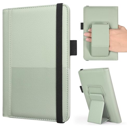 RSAquar Premium Server Book with Kickstand & Hand Strap – Waiter Book Organizer with 6 Pockets, Pen Holder, Elastic Closure – PU Leather Waitress Wallet Fits Apron Pocket, 5.12" x 7.91", Black in Saudi Arabia