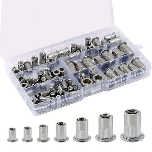 165 Pcs Stainless Steel Rivet Nut Tool Kit 304 Stainless Steel Rivet Nut Combination, Suitable for Furniture, Decoration, Automotive, and Industrial Applications in Saudi Arabia
