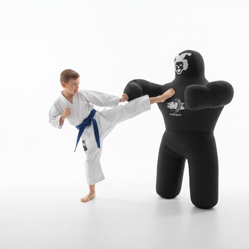 دمية تصارع للأطفال لفنون القتال المختلطة، BJJ، المصارعة والكاراتيه - دمية تدريب على التعامل مع الشباب مع قماش مقوى، تصميم مقنع - شريك ممارسة الفنون القتالية للأولاد والبنات - غير مملوءة in Saudi Arabia