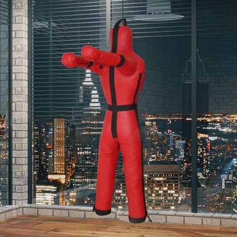 Grappling Dummy Practice Dummy Unfilled Versatile Boxing Equipment Throwing for Adults for Muay Arts, 170cm Red in Kuwait