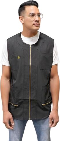 King Midas Professional Hair Barber Vest - Lightweight Mens Hair Cutting Vest - One Way Zipper Vest in Saudi Arabia