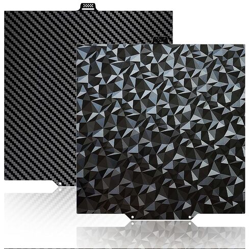 Smooth Carbon Fiber + Diamond Pattern Build Plate for QIDI Q2 280x280mm, Double Sided Flexible PEO PET Spring Steel Hot Bed Plate Sheet for QIDI Q2, Q2 Combo, Q2C 3D Printer Platform in Kuwait