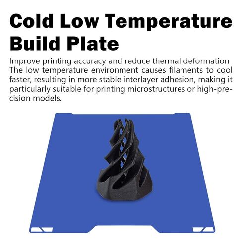 لوحة بناء رائعة H2C بدون تسخين ولا غراء لمختبر بامبو H2C 335x346.5 مم، طابعة ثلاثية الأبعاد سلسة PEI زرقاء مزدوجة الجوانب منصة سطحية منصة مرنة قابلة للإزالة وسرير ساخن حصيرة طباعة ثلاثية الأبعاد in Kuwait