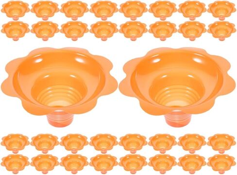 POPETPOP 100pcs Disposable Orange Plastic Ice Cream Cups 4oz Small Dessert Bowls for Yogurt, Pudding, and Shaved Ice Party Serving in Saudi Arabia