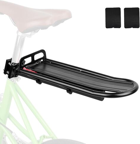 Rear Bike Rack, Retractable Aluminum Alloy Quick Release Cargo Carrier, Max Load 20 lbs, Suitable for Mountain, Commuter, Folding Bikes, Black in Saudi Arabia