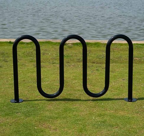 Wave Bike Rack, Steel Powder Coating, Black,Commercial, Outdoor, Sidewalks, 2-3/8"Pipe in Saudi Arabia