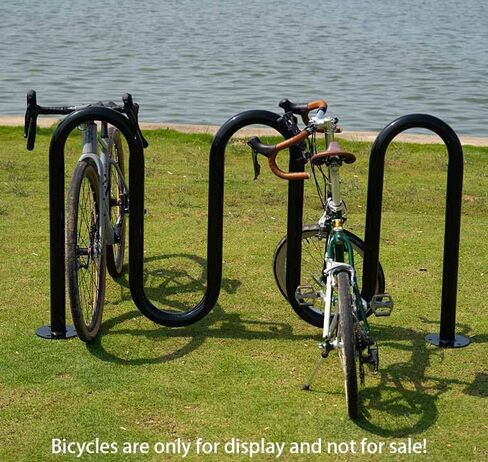 Wave Bike Rack, Steel Powder Coating, Black,Commercial, Outdoor, Sidewalks, 2-3/8"Pipe in Saudi Arabia