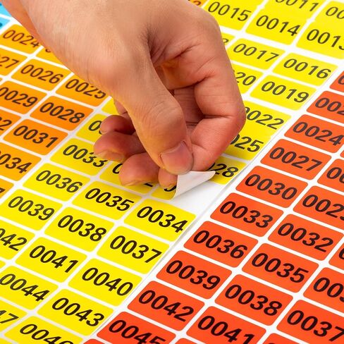 6 Rolls Numbered Stickers 1-999, Waterproof Multi-Color Number Labels for Warehouse Storage, Office Organization & Event Management - Consecutive Number Stickers in Saudi Arabia