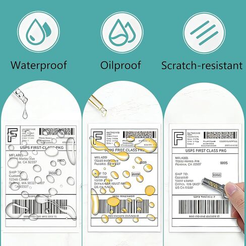 4500 قطعة من ملصقات الشحن الحرارية مقاس 4 × 6 بوصة - 18 لفة من 250، بكرة ملصقات حرارية مباشرة متوافقة مع طابعات رولو وحمار وحشي والمزيد من طابعات UPS وFedEx وUSPS in Kuwait