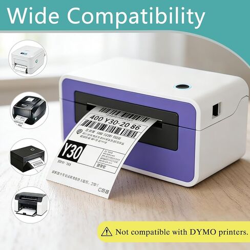 4500 قطعة من ملصقات الشحن الحرارية مقاس 4 × 6 بوصة - 18 لفة من 250، بكرة ملصقات حرارية مباشرة متوافقة مع طابعات رولو وحمار وحشي والمزيد من طابعات UPS وFedEx وUSPS in Kuwait