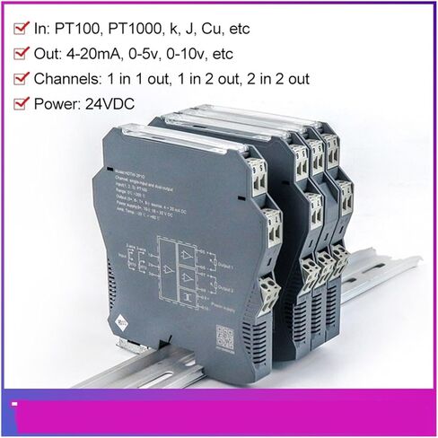 1pcs 2 in 2 Out 0-10V Converter Intelligent Distribution 4 20mA Analog Signal Isolator 18-32VDC Power(4-20mA in 0-10V Out) in Saudi Arabia