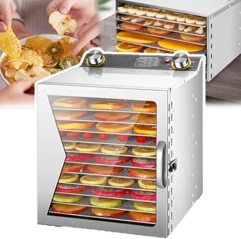 Freeze Dryer Machine, 400W, 6-12 Layers, Timing 0-12H, Temperature 35-90℃, 6-Inch Fan Blade, 360° Fan for Fruits, Vegetables, Meat, Seafood in Kuwait