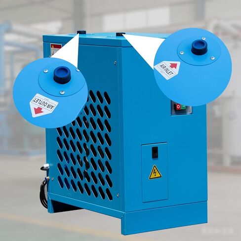 مجفف هواء صناعي مبرد للخدمة الشاقة - 105 قدم مكعب في الدقيقة، 0.885 كيلو واط، 220 فولت للضواغط اللولبية الدوارة بقدرة 30 حصان - نظام التبريد R134a - يزيل الرطوبة والزيت والغبار لورش العمل والمصانع وماكينات CNC in Kuwait