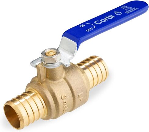 3/4 INCH PEX-B Ball Valves (2-Pack), Lead-Free Brass Full Port Shut-Off Valve for PEX A/B/C Tubing, Compatible with Crimp & Clamp Rings – NSF & UPC Certified, Corrosion Resistant for Hot & Cold Water in Saudi Arabia