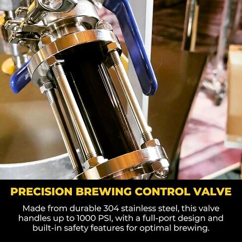 MiniBrew 1 "NPT 304 صمام كروي من الفولاذ المقاوم للصدأ بمنفذ كامل مكون من قطعتين مع مقبض عالي التحمل للتخمير المنزلي in Kuwait
