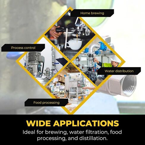 MiniBrew 1 "NPT 304 صمام كروي من الفولاذ المقاوم للصدأ بمنفذ كامل مكون من قطعتين مع مقبض عالي التحمل للتخمير المنزلي in Kuwait